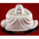 Charming, Joyful Buddha White Porcelain Statue