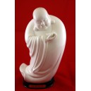 Charming, Joyful Buddha White Porcelain Statue